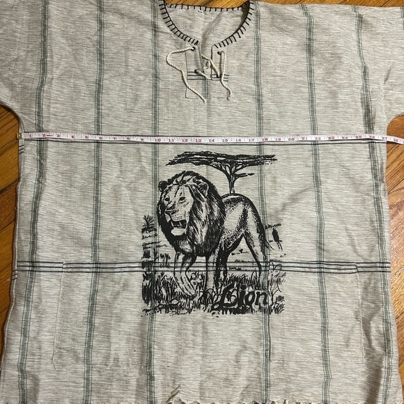 African “Lion’’ Unisex Woven Kikoy Short Sleeved Size XXL - Picture 2 of 9